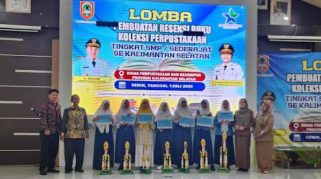Pelajar SMP di Kalsel Unjuk Kemampuan dalam Lomba Resensi Buku Dispersip
