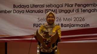 Dispersip Banjarmasin Gelar Sosialisasi Literasi untuk Perkuat Pola Pikir Kritis Pelajar