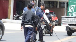 Kabel Putus Ancam Pengendara, Pemko Banjarmasin Turun Tangan
