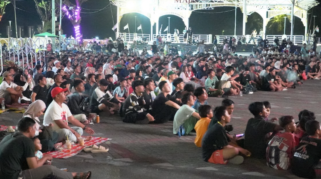Balai Kota Banjarmasin Jadi Pusat Euforia Nobar Kemenangan Timnas Indonesia