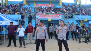 Antisipasi Membludaknya Penonton, Polres HST Kerahkan Personel Amankan Bupati HST Cup