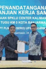 Perkuat Infrastruktur Kendaraan Listrik, PLN UP3 Banjarmasin Gandeng PT Nusa Bangun Banua Bangun SPKLU Center Kalsel