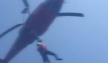 Helikopter Evakuasi 4 Korban Meninggal KM Virgo dari TB Trans Coal Pacific